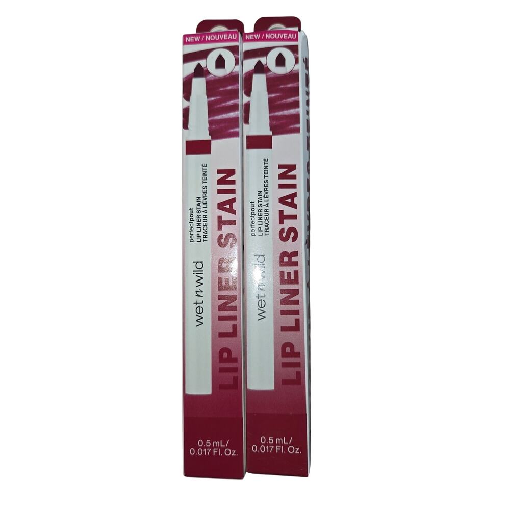 Wet n Wild Perfect Pout Lip Liner Stains Set of 2 Spilled Wine